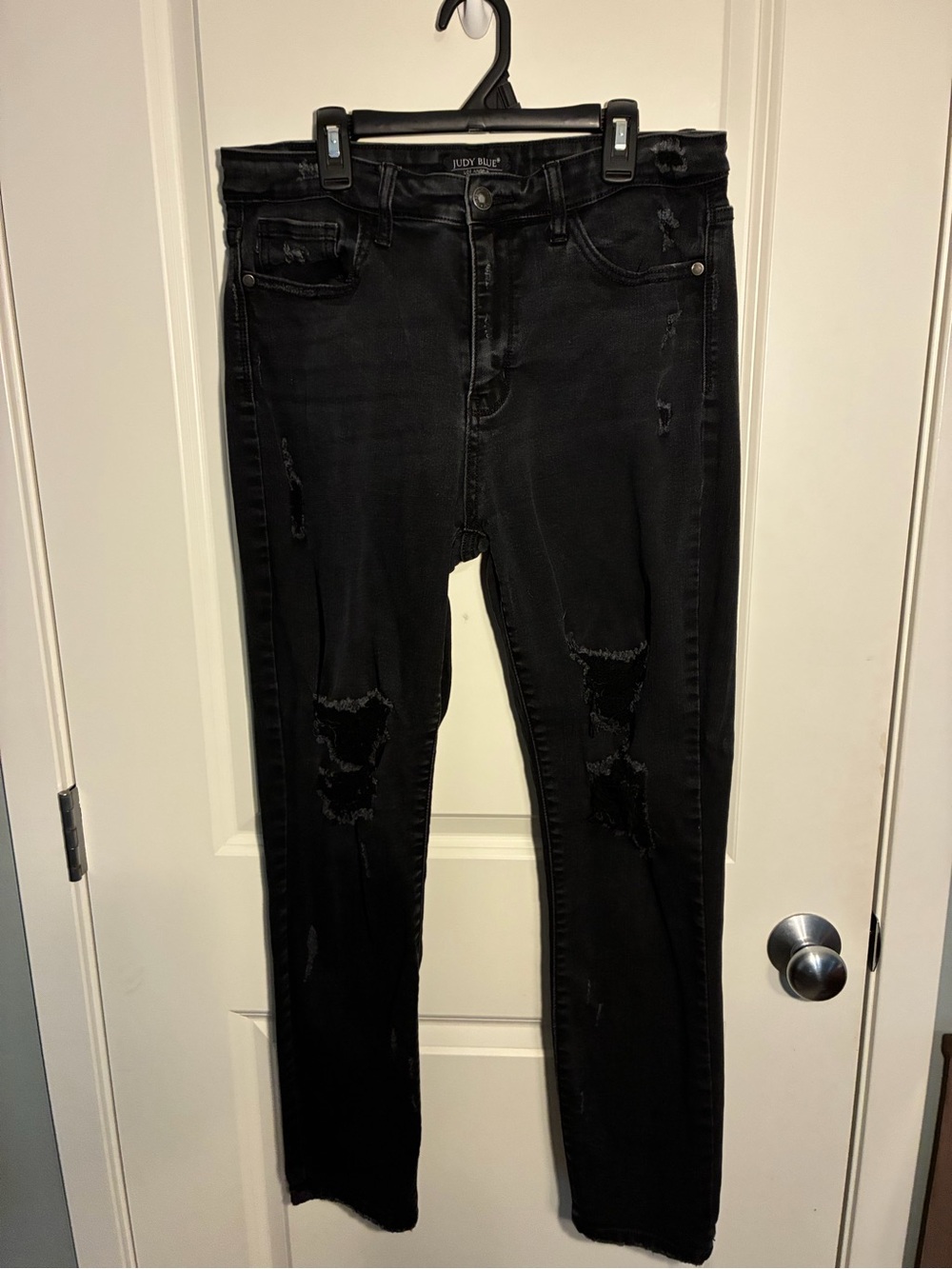 Judy Blue Black Distressed Boyfriend Jeans Size 11/30
